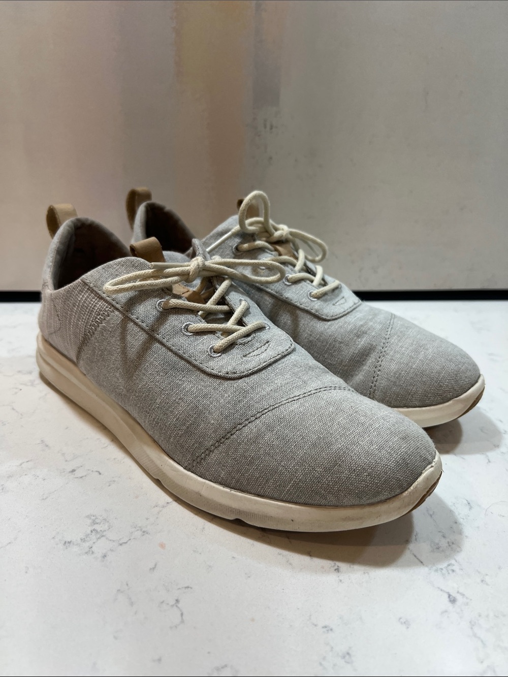 TOMS Women's Drizzle Grey Chambray Mix Cabrillo Sneakers size 10